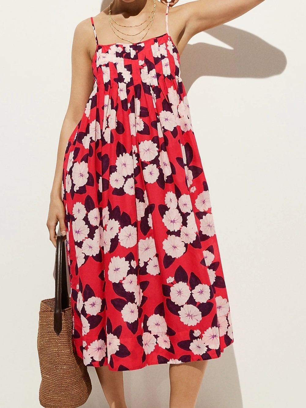 J.Crew NWT Pleated Empire Waist Maxi In Peony Print.